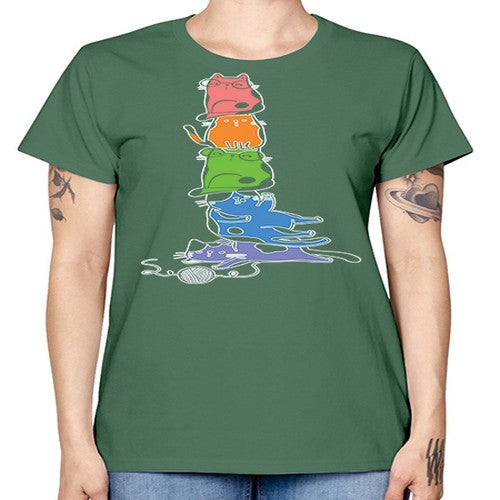Pride Kawaii Cats Pile Cute Anime 277# - anime -  Missy T-Shirt