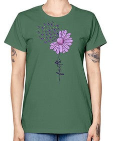 Purple Daisy Faith AlzheimerS Awareness 209# - alzheimers -  Missy T-Shirt