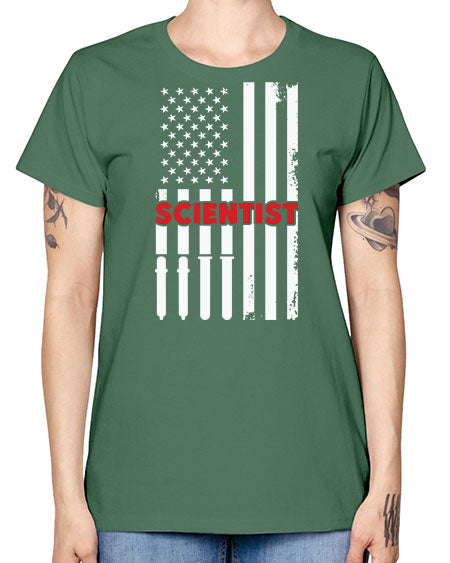 ScientistUSAFlagScientistSkinite Scientist Skinite 38# - general science -  Missy T-Shirt