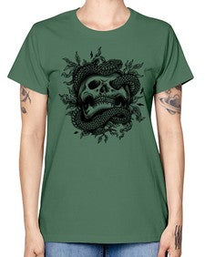 Snake Skull 1095# - skull and bones -  Missy T-Shirt