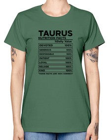 Taurus Nutrition Facts 490# - taurus -  Missy T-Shirt