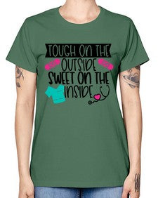 Tough On The Outside Sweet On The Inside Style Style 1581# - nurse -  Missy T-Shirt