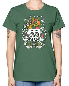 Vegetable Skull Head 1195# - skull and bones -  Missy T-Shirt
