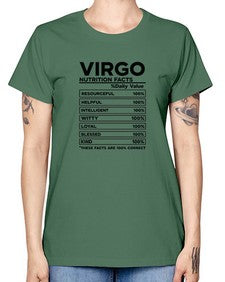 Virgo Nutrition Facts 530# - virgo -  Missy T-Shirt