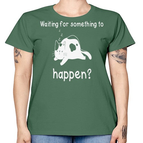 Waiting For Something Sleeping Cat 285# - anime -  Missy T-Shirt