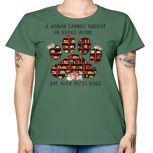 books and dogs alone 62# - dogs -  Missy T-Shirt