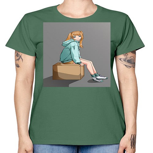 cute casual girl using jacket 49# - anime -  Missy T-Shirt