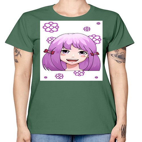 cute ponytails purple hair girl 63# - anime -  Missy T-Shirt