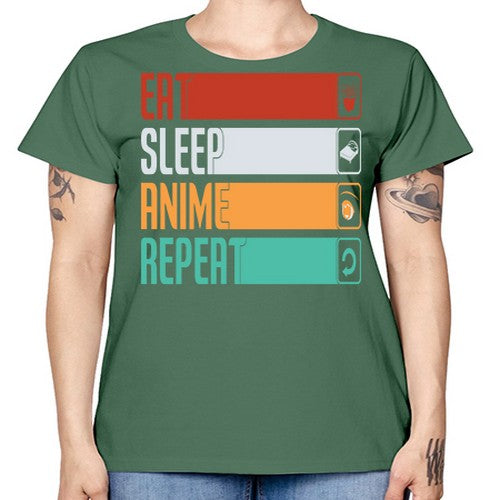 eat sleep anime repeat225# - anime -  Missy T-Shirt