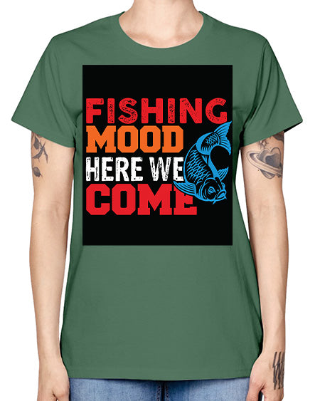 fishing mood here we come png 44# - shark-fish -  Missy T-Shirt