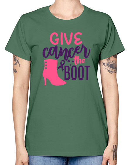 give cancer the boot Style 1# - breast cancer -  Missy T-Shirt