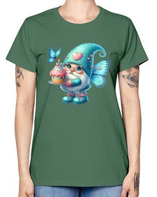 gnome with butterfly 20# - gnome -  Missy T-Shirt