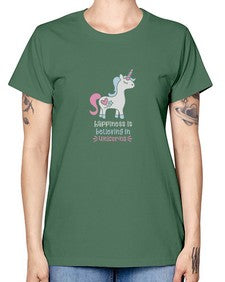 happiness is believing in unicorns 158# - unicorn -  Missy T-Shirt