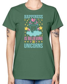 happiness is believing in unicorns 163# - unicorn -  Missy T-Shirt