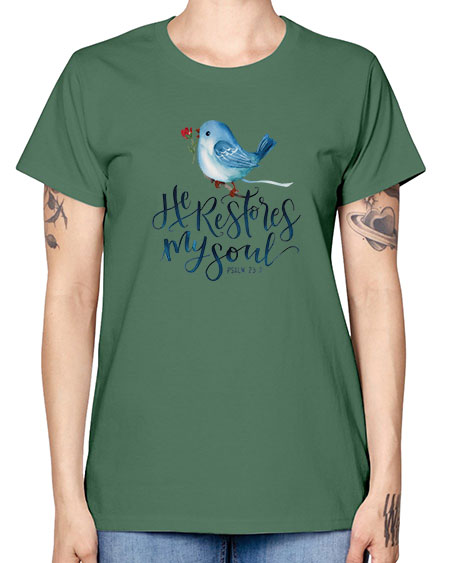 he restores my soul 39# - birds -  Missy T-Shirt