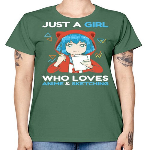 just a girl who loves anime and sketching259# - anime -  Missy T-Shirt