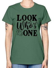 look whos one 262# - unicorn -  Missy T-Shirt