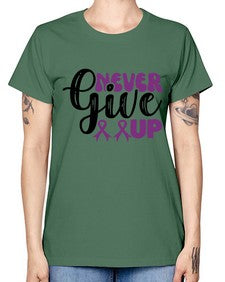 never give up 198# - alzheimers -  Missy T-Shirt