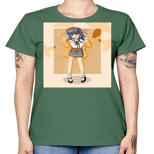 of beautiful girl with jacket 132# - anime -  Missy T-Shirt