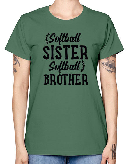 softball sister softball brother 2273# - softball -  Missy T-Shirt