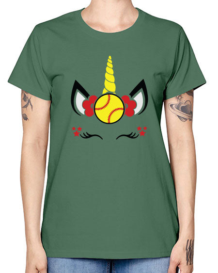 softball unicorn 398# - softball -  Missy T-Shirt