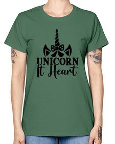 unicorn it heart 466# - unicorn -  Missy T-Shirt