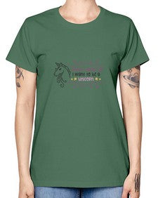 when i grow up i want to be a unicorn 554# - unicorn -  Missy T-Shirt