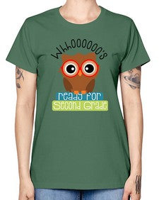 whooos ready for second grade 1007# - second grade -  Missy T-Shirt