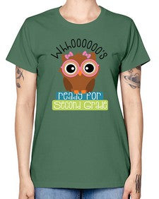 whooos ready for second grade girl 1008# - second grade -  Missy T-Shirt