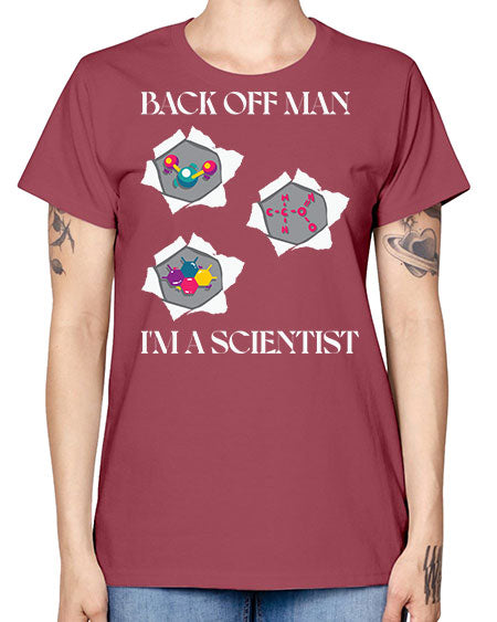 BackOffManImAScientistSkinite Scientist Skinite 289# - general science -  Missy T-Shirt