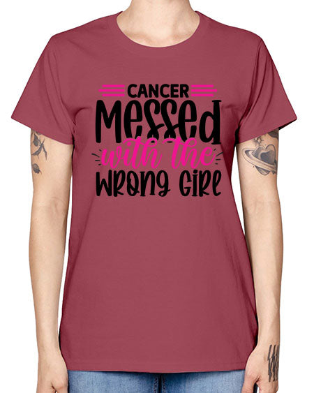 Cancer Messed with the Wrong Girl 29# - breast cancer -  Missy T-Shirt