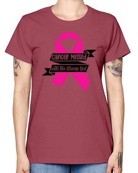 Cancer Messed with the Wrong Girl 30# - breast cancer -  Missy T-Shirt