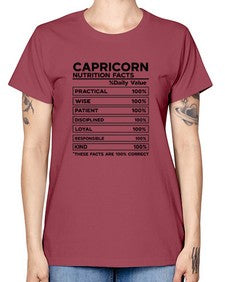 Capricorn Nutrition Facts 185# - capricorn -  Missy T-Shirt