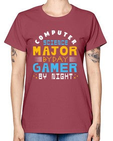 Computer science major by day gamer by night 6# - computer -  Missy T-Shirt