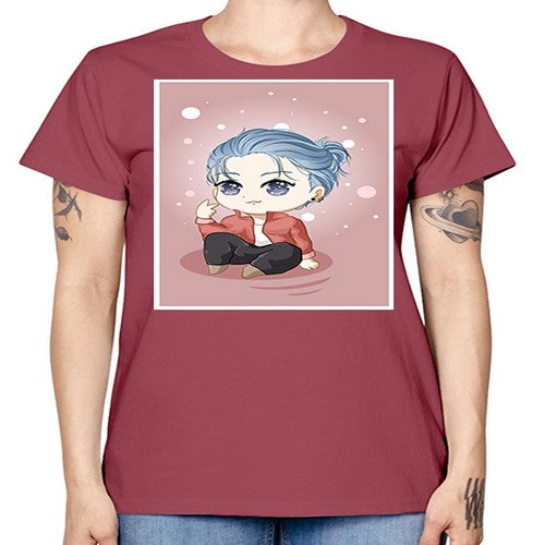 Cute little boy silver hair 78# - anime -  Missy T-Shirt