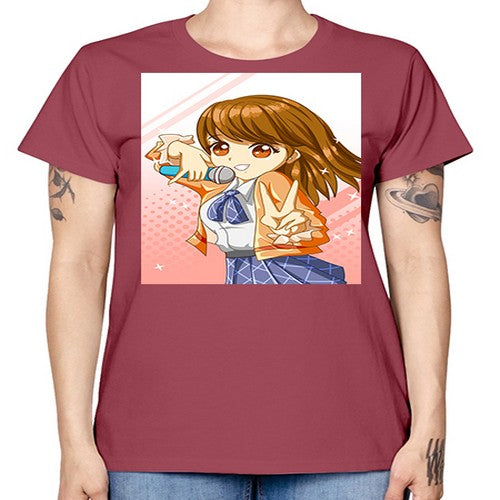 Cute teenage student girl singing song 47# - anime -  Missy T-Shirt