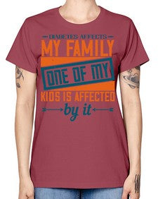 Diabetes affects my family One of my kids is affected by it Style 4# - diabetes -  Missy T-Shirt