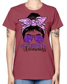 Girl Warrior Alzheimer Awareness 153# - alzheimers -  Missy T-Shirt