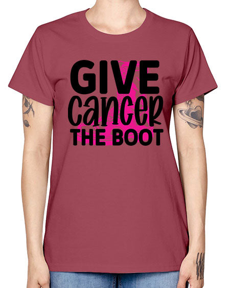 Give Cancer the Boot 25# - breast cancer -  Missy T-Shirt