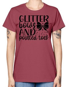 Glitter bows and pointed toes 130# - ballet -  Missy T-Shirt