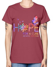 Hope For A Cure Alzheimer Awareness Flower 162# - alzheimers -  Missy T-Shirt