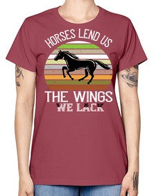 Horses lend us the wings we lack Style 43# - horse -  Missy T-Shirt