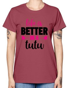 Life is better in a tutu 153# - ballet -  Missy T-Shirt