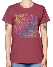 Mandala Teach Love Inspire Rainbow Glitter 762# - mandala -  Missy T-Shirt