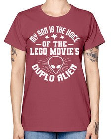 My son is the voice of the logo movies 34# - ufo -  Missy T-Shirt