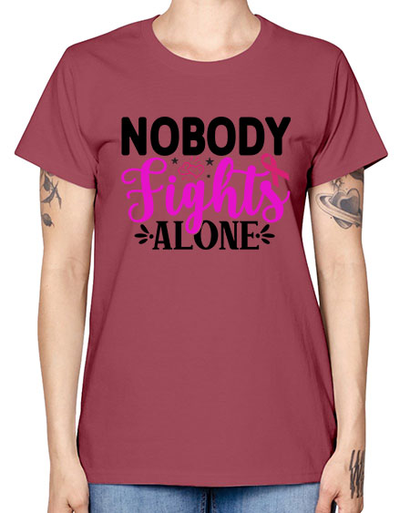 Nobody Fights Alone 12# - breast cancer -  Missy T-Shirt