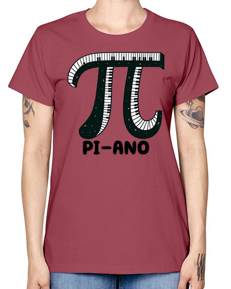 Piano Funny Math Music Sublimation 37# - pi -  Missy T-Shirt