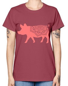 PigMandala 985# - mandala -  Missy T-Shirt
