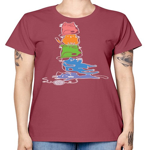 Pride Kawaii Cats Pile Cute Anime 277# - anime -  Missy T-Shirt