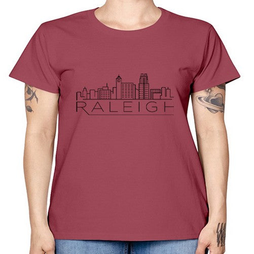Raleigh Minimal Skyline 1707# - cities -  Missy T-Shirt
